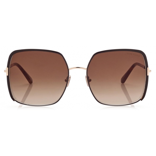 Tom Ford - Raphaela Sunglasses - Oversize Butterfly Sunglasses - Dark Brown - FT1006