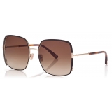 Tom Ford - Raphaela Sunglasses - Oversize Butterfly Sunglasses - Dark Brown - FT1006