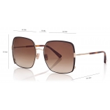 Tom Ford - Raphaela Sunglasses - Oversize Butterfly Sunglasses - Dark Brown - FT1006