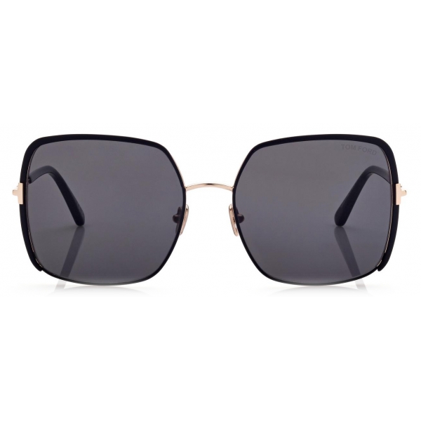 Tom Ford - Raphaela Sunglasses - Occhiali da Sole a Farfalla Oversize - Nero Opaco - FT1006