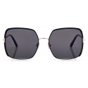 Tom Ford - Raphaela Sunglasses - Occhiali da Sole a Farfalla Oversize - Nero Opaco - FT1006