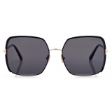 Tom Ford - Raphaela Sunglasses - Occhiali da Sole a Farfalla Oversize - Nero Opaco - FT1006