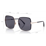 Tom Ford - Raphaela Sunglasses - Occhiali da Sole a Farfalla Oversize - Nero Opaco - FT1006