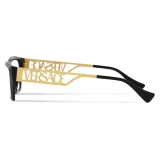 Versace - Cat Eye 90s Vintage Logo Glasses - Black Gold - Eyeglasses - Versace Eyewear