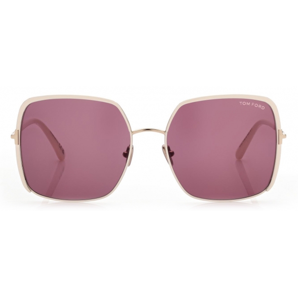 Tom Ford - Raphaela Sunglasses - Oversize Butterfly Sunglasses - Gold Violet - FT1006