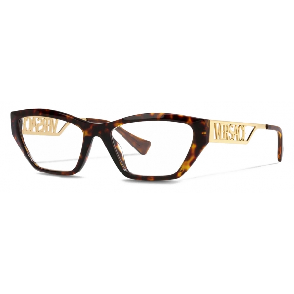Versace - Cat Eye 90s Vintage Logo Glasses - Havana Gold - Eyeglasses - Versace Eyewear