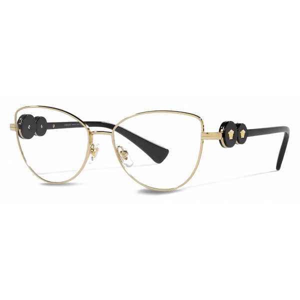 Versace - Cat Eye Double Medusa Glasses - Gold Black - Eyeglasses - Versace Eyewear