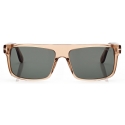 Tom Ford - Philippe Sunglasses - Occhiali da Sole Rettangolare - Marrone Chiaro Verde - FT0999