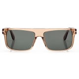 Tom Ford - Philippe Sunglasses - Occhiali da Sole Rettangolare - Marrone Chiaro Verde - FT0999