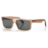 Tom Ford - Philippe Sunglasses - Occhiali da Sole Rettangolare - Marrone Chiaro Verde - FT0999