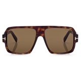 Tom Ford - Camden Sunglasses - Occhiali da Sole Pilota - Havana - FT093