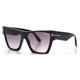 Tom Ford - Dove Sunglasses - Occhiali da Sole Quadrati Cat Eye - Nero - FT0942