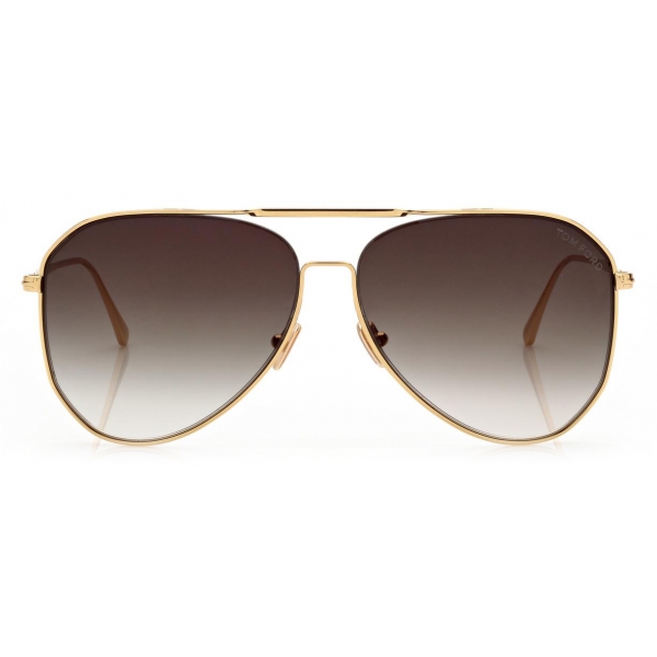 Tom Ford - Charles Sunglasses - Pilot Sunglasses - Deep Gold Smoke ...