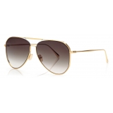 Tom Ford - Charles Sunglasses - Pilot Sunglasses - Deep Gold Smoke - FT0853