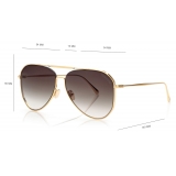 Tom Ford - Charles Sunglasses - Pilot Sunglasses - Deep Gold Smoke - FT0853