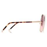 Tom Ford - Fonda Sunglasses - Geometric Round Sunglasses - Pink - FT0912