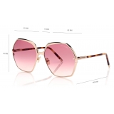 Tom Ford - Fonda Sunglasses - Geometric Round Sunglasses - Pink - FT0912