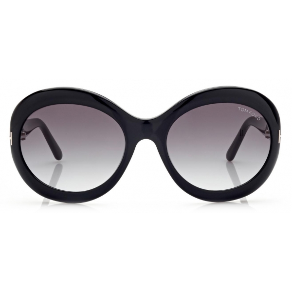 Tom Ford - Liya Sunglasses - Occhiali da Sole Rotondi Oversize - Nero - FT0918