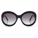 Tom Ford - Liya Sunglasses - Occhiali da Sole Rotondi Oversize - Nero - FT0918