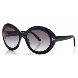 Tom Ford - Liya Sunglasses - Occhiali da Sole Rotondi Oversize - Nero - FT0918