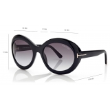 Tom Ford - Liya Sunglasses - Occhiali da Sole Rotondi Oversize - Nero - FT0918