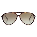 Tom Ford - Samson Sunglasses - Occhiali da Sole Pilota - Havana Lucido - FT0909