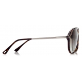 Tom Ford - Samson Sunglasses - Occhiali da Sole Pilota - Havana Lucido - FT0909