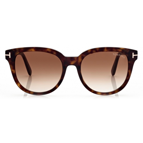 Tom Ford - Olivia Sunglasses - Occhiali da Sole a Farfalla - Havana Scuro - FT0914