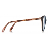 Tom Ford - Blue Block Soft Round Shape Opticals - Round Optical Glasses - Black Brown - FT5742-B