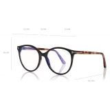 Tom Ford - Blue Block Soft Round Shape Opticals - Round Optical Glasses - Black Brown - FT5742-B
