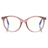 Tom Ford - Blue Block Soft Round Shape Opticals - Round Optical Glasses - Pink Ice White - FT5742-B
