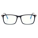 Tom Ford - Blue Block Soft Square Shape Opticals - Occhiali da Vista Quadrati - Nero - FT5758-B