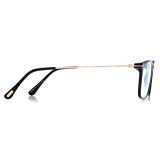 Tom Ford - Blue Block Soft Square Shape Opticals - Occhiali da Vista Quadrati - Nero - FT5758-B