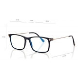 Tom Ford - Blue Block Soft Square Shape Opticals - Occhiali da Vista Quadrati - Nero - FT5758-B