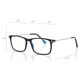 Tom Ford - Blue Block Soft Square Shape Opticals - Square Optical Glasses - Black - FT5758-B