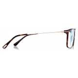 Tom Ford - Blue Block Soft Square Shape Opticals - Square Optical Glasses - Dark Havana - FT5758-B