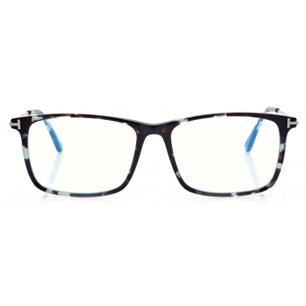 Tom Ford - Blue Block Soft Square Shape Opticals - Occhiali da Vista Quadrati - Havana Chiaro - FT5758-B