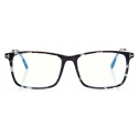 Tom Ford - Blue Block Soft Square Shape Opticals - Occhiali da Vista Quadrati - Havana Chiaro - FT5758-B