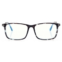 Tom Ford - Blue Block Soft Square Shape Opticals - Square Optical Glasses - Light Havana - FT5758-B