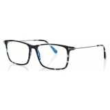 Tom Ford - Blue Block Soft Square Shape Opticals - Square Optical Glasses - Light Havana - FT5758-B