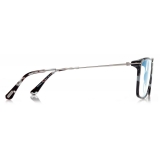 Tom Ford - Blue Block Soft Square Shape Opticals - Occhiali da Vista Quadrati - Havana Chiaro - FT5758-B