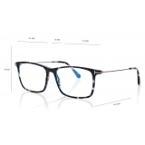 Tom Ford - Blue Block Soft Square Shape Opticals - Occhiali da Vista Quadrati - Havana Chiaro - FT5758-B