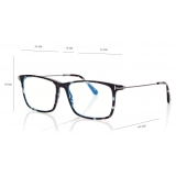 Tom Ford - Blue Block Soft Square Shape Opticals - Square Optical Glasses - Light Havana - FT5758-B