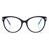 Tom Ford - Blue Block Soft Cat Eye Shape Opticals - Cat Eye Optical Glasses - Black - FT5770-B