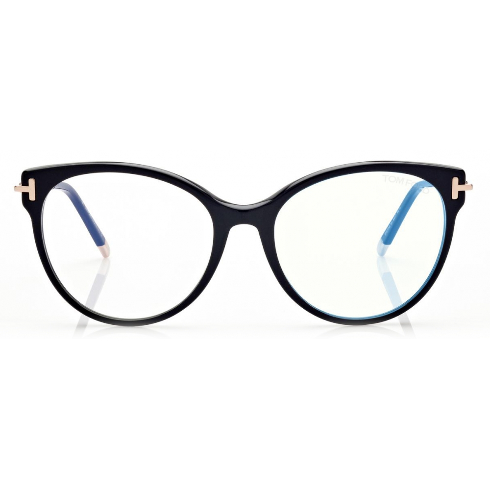 Tom Ford Blue Block Soft Cat Eye Shape Opticals Cat Eye Optical Glasses Black Ft5770 B