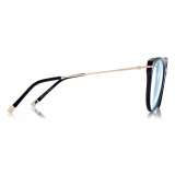 Tom Ford - Blue Block Soft Cat Eye Shape Opticals - Cat Eye Optical Glasses - Black - FT5770-B