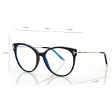 Tom Ford - Blue Block Soft Cat Eye Shape Opticals - Cat Eye Optical Glasses - Black - FT5770-B