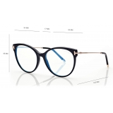 Tom Ford - Blue Block Soft Cat Eye Shape Opticals - Occhiali da Vista Cat Eye - Nero - FT5770-B