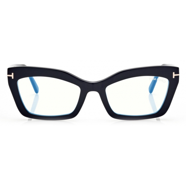 Tom Ford - Blue Block Cat Eye Shape Opticals - Occhiali da Vista Cat Eye - Nero - FT5766-B