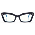 Tom Ford - Blue Block Cat Eye Shape Opticals - Occhiali da Vista Cat Eye - Nero - FT5766-B